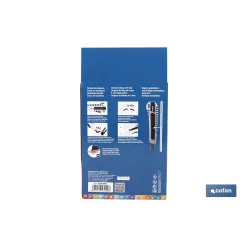 EXPOSITOR DE CÚTER DE ALUMINIO 9 MM 12 UDS.