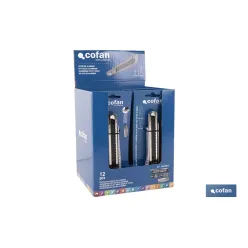 EXPOSITOR DE CÚTER DE ALUMINIO 18 MM 12 UDS.
