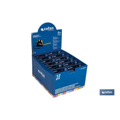 EXPOSITOR DE FLEXÓMETROS CON PROTECCIÓN DE GOMA 19 MM X 5 M 12 UDS.