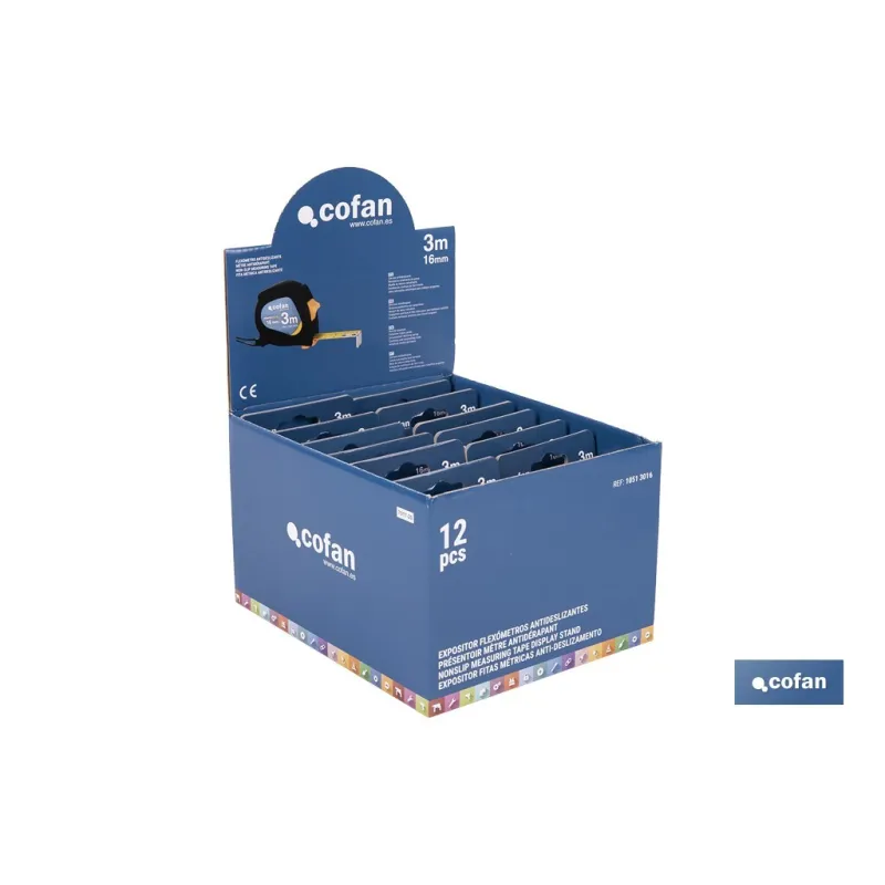 EXPOSITOR DE FLEXÓMETROS ANTIDESLIZANTES 16 MM X 3 M 12 UDS.
