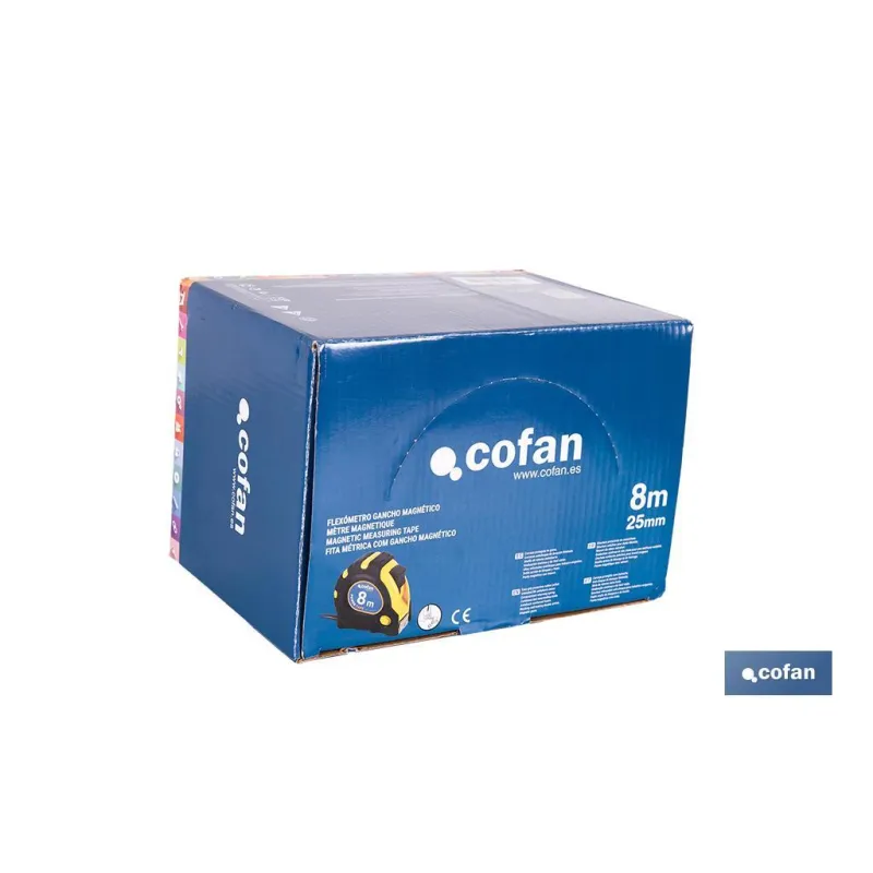 EXPOSITOR DE FLEXÓMETROS MAGNÉTICOS 25 MM X 8 M 6 UDS.