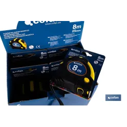 EXPOSITOR DE FLEXÓMETROS MAGNÉTICOS 25 MM X 8 M 6 UDS.