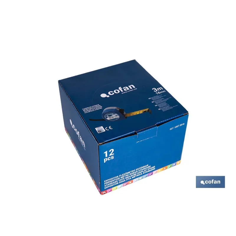 EXPOSITOR FLEXÓMETRO ESTÁNDAR 16 MM X 3 M 12 UDS.