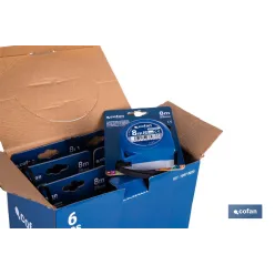 EXPOSITOR FLEXÓMETRO ESTÁNDAR 25 MM X 8 M 6 UDS.