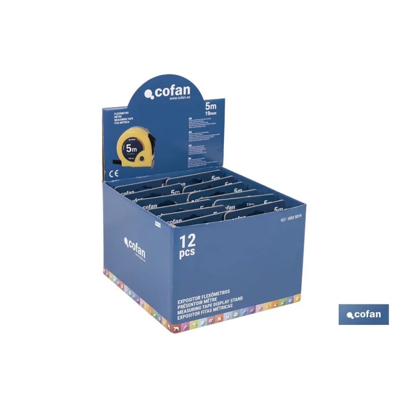 EXPOSITOR DE FLEXÓMETROS 19 MM X 5 M 12 UDS.