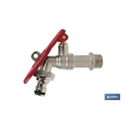 GRIFO CON MANETA PARA MANGUERA Y TOMA PARA CANDADO 1/2 X 3/4