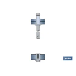 BLÍSTER DE 5 UDS. REMACHE DE ALUMINIO 48X21 VENTA UNITARIA
