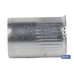 TUERCAS REMACHABLES CILÍNDRICAS RANURADAS FONDO ABIERTO CABEZA REDUCIDA ALUMINIO M5 X 11,5