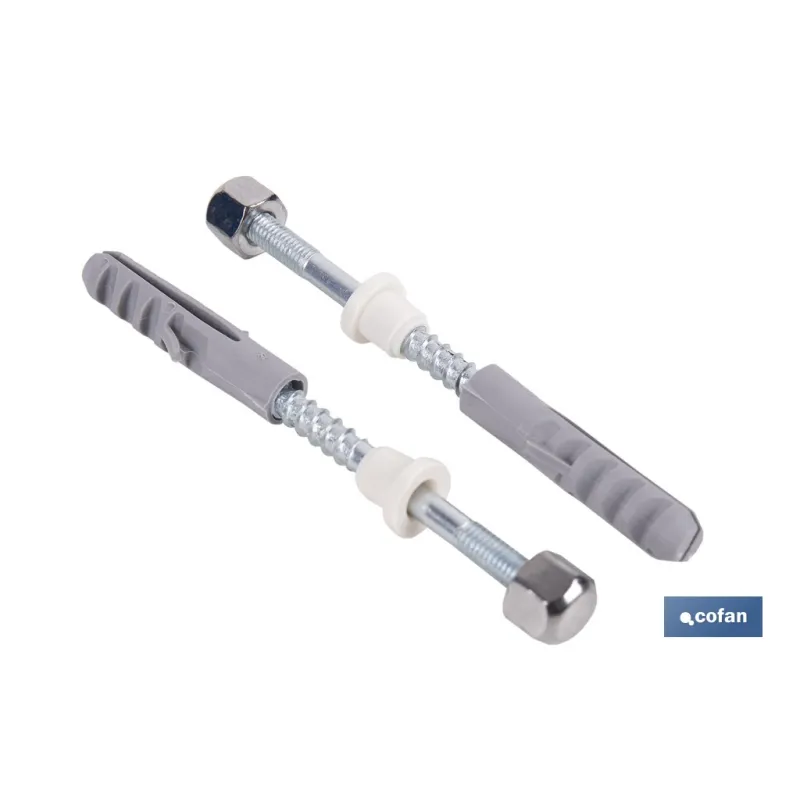 SET 2 PCS PARA SANITARIO WC 5 X 80 ZINCADO