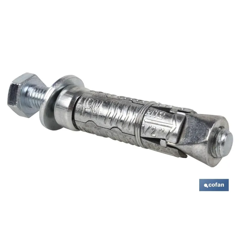 ANCLAJE ZAMAK HPM M-6x50 CON TORNILLO 8.8 Venta unitaria
