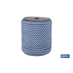 CUERDA HELICOIDAL 6MM 100 M. BCO/AZUL