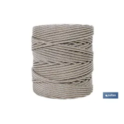 BOBINA CORDON TRENZADO POLI 5MM 200 M BCO/MARRON