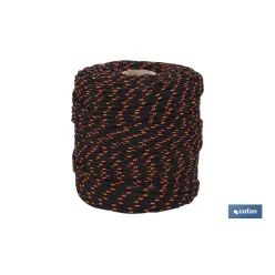 CORDÓN TRENZADO HIPPIE NEGRO/NARANJA 3 MM X 25 M