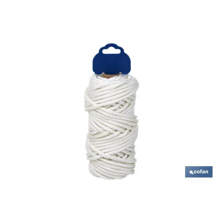 BOBINA CORDÓN POLIÉSTER REFORZADO 5 MM 25 M BLANCO