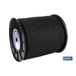 CARRETE CABO DE AMARRE 8 MM 200 M NEGRO