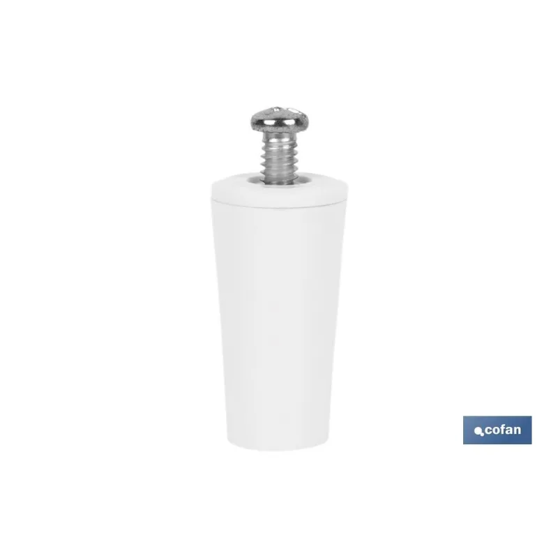 TOPE PERSIANA 40 MM BLANCO CON TORNILLO M-6 VENTA UNITARIA