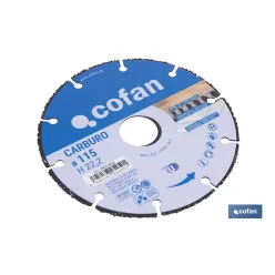 DISCO ESPECIAL DE CARBURO PARA MATERIALES BLANDOS Ø115X1 MM