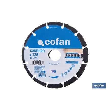 DISCO ESPECIAL DE CARBURO PARA MATERIALES BLANDOS Ø125X1 MM