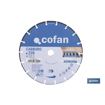 DISCO ESPECIAL CARBURO MAT. BLANDOS Ø230X2,6MM