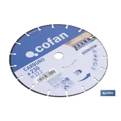 DISCO ESPECIAL CARBURO MAT. BLANDOS Ø230X2,6MM