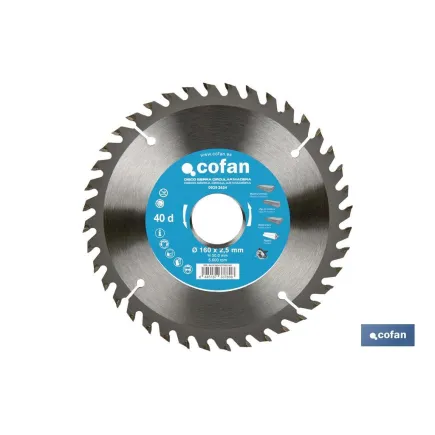 DISCO DE SIERRA CIRCULAR PARA MADERA Ø160 X 2,5 X 30 MM, 40 DIENTES