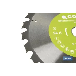 DISCO DE SIERRA INGLETADORA PARA MADERA/METAL Ø250 X 2,2 X 30 MM, 24 DIENTES