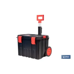 CAJA DE HERRAMIENTAS HEAVY DUTY CON ASA TELESCÓPICA Y RUEDAS 530 x 355 x 390 MM