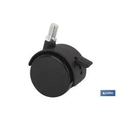 RUEDA PLASTIC Ø50MM FRENO TORNILLO 10X15