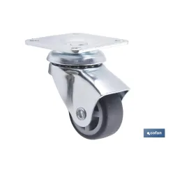 RUEDA GOMA/GRIS PLACA Ø30X18MM Venta unitaria