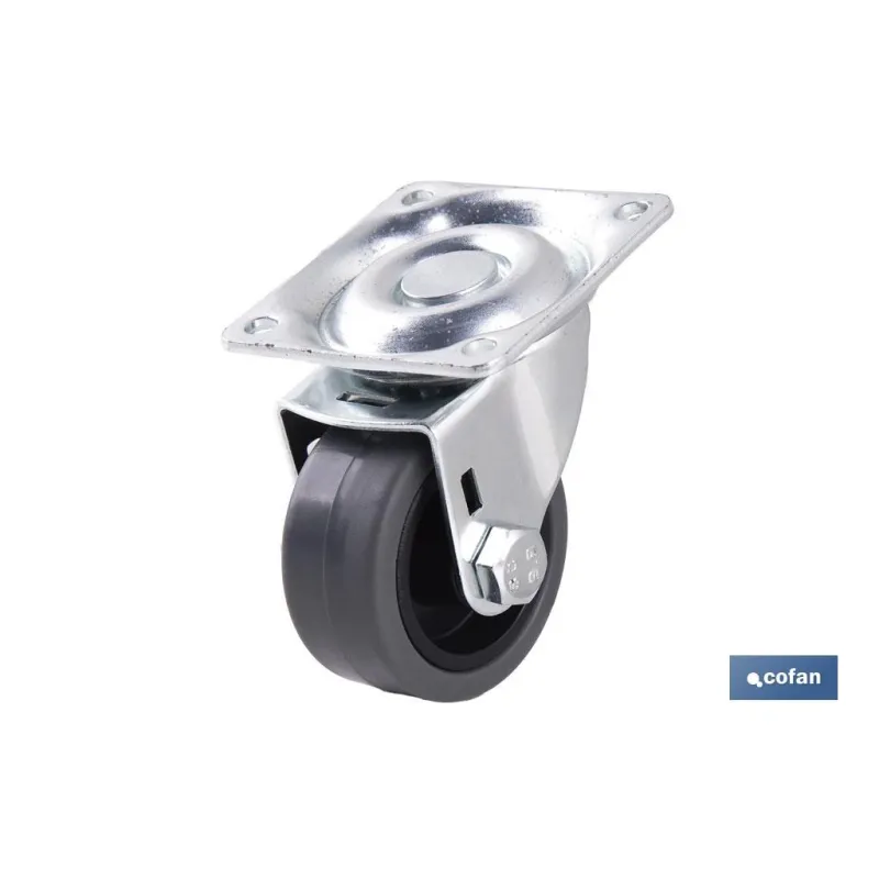 RUEDA GOMA/GRIS PLACA Ø40X18MM Venta unitaria