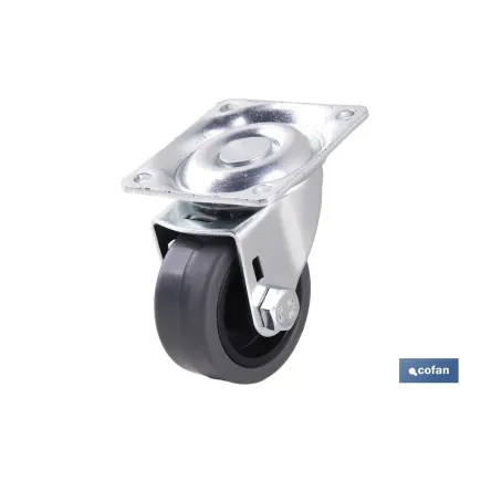 RUEDA GOMA/GRIS PLACA Ø40X18MM Venta unitaria