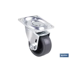 RUEDA GOMA/GRIS PLACA Ø40X18MM Venta unitaria