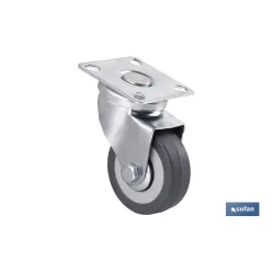 RUEDA GOMA/GRIS PLACA Ø50X18MM