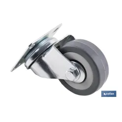 RUEDA GOMA/GRIS PLACA Ø50X18MM