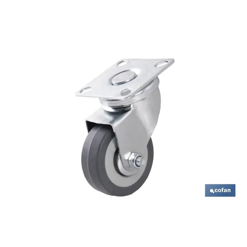 RUEDA GOMA/GRIS PLACA Ø50X18MM Venta unitaria