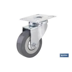 RUEDA GOMA/GRIS PLACA Ø65X21MM Venta unitaria