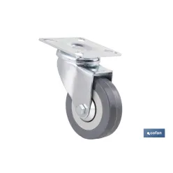 RUEDA GOMA/GRIS PLACA Ø65X21MM Venta unitaria