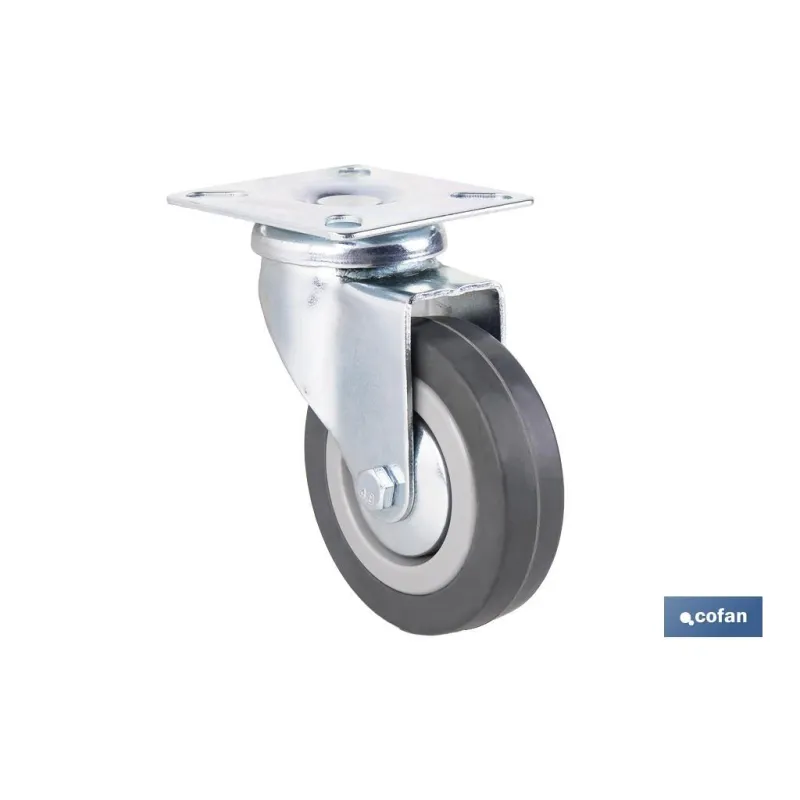 RUEDA GOMA/GRIS PLACA Ø75X22MM Venta unitaria