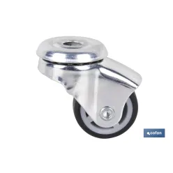 RUEDA GOMA/GRIS PASANTE Ø30X18MM Venta unitaria