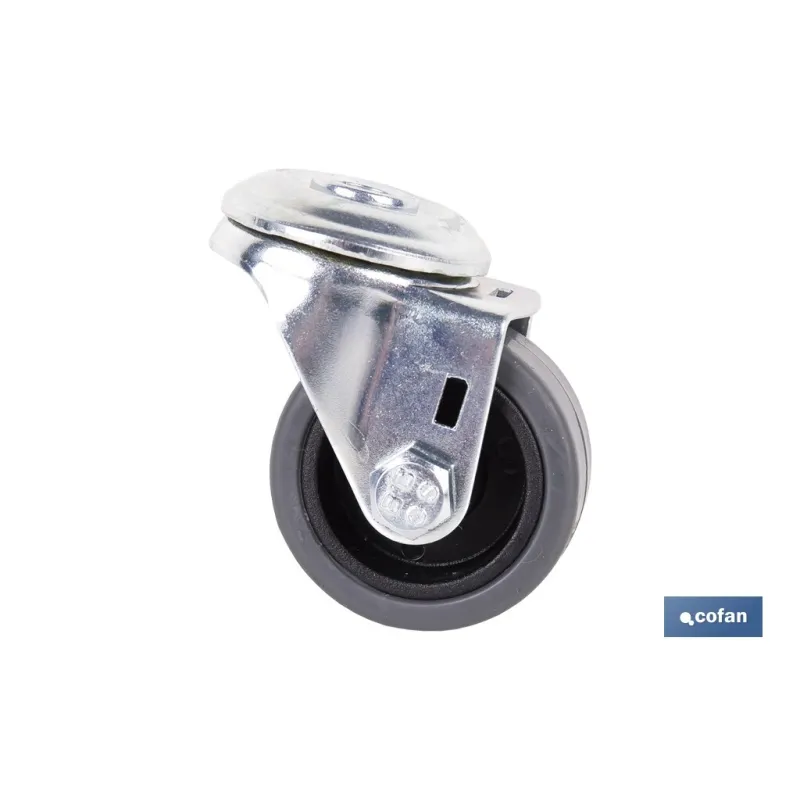 RUEDA GOMA/GRIS PASANTE Ø40X18MM