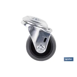 RUEDA GOMA/GRIS PASANTE Ø40X18MM