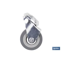 RUEDA GOMA/GRIS PASANTE Ø50X18MM