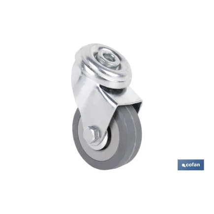 RUEDA GOMA/GRIS PASANTE Ø50X18MM Venta unitaria