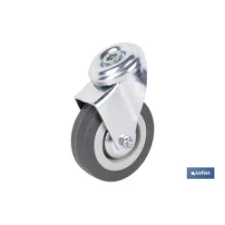 RUEDA GOMA/GRIS PASANTE Ø75X22MM