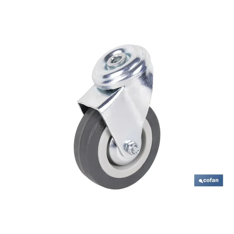 RUEDA GOMA/GRIS PASANTE Ø75X22MM