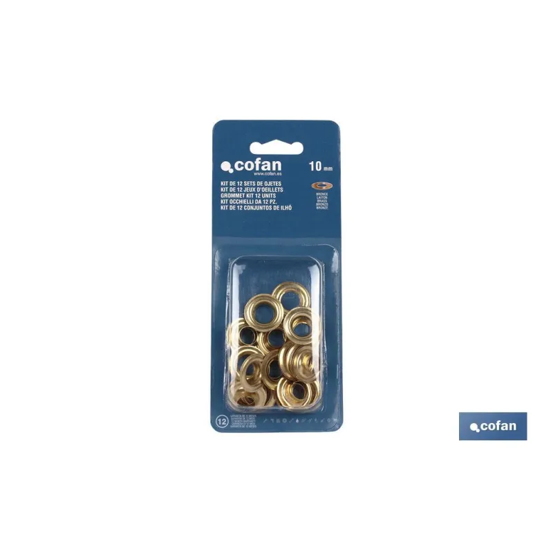 KIT DE 12 SETS DE OJETES 10 mm