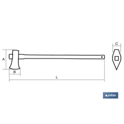 MAZA CUÑA L-900-204 FIBRA VIDRIO