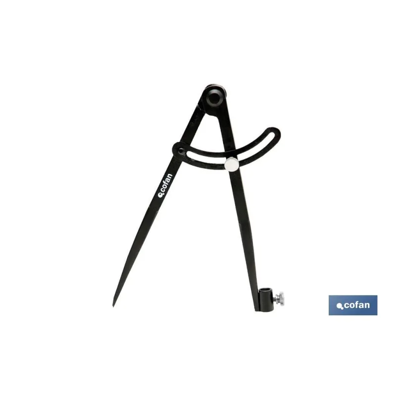 COMPAS DE PUNTAS C/SOPORTE Y FIJADOR 200 mm