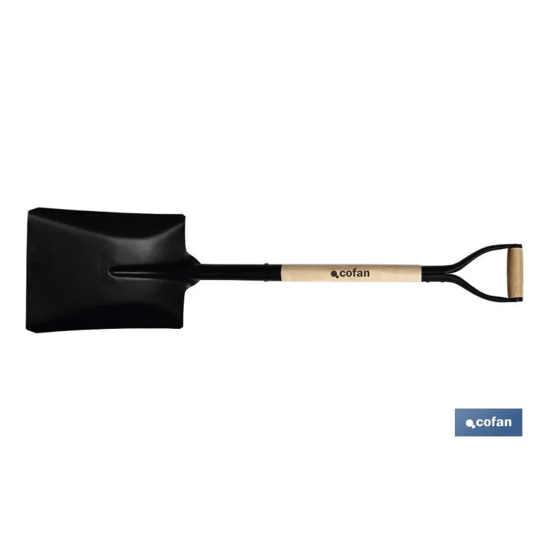 PALA CUADRADA 340mm MANGO MADERA CERRADO