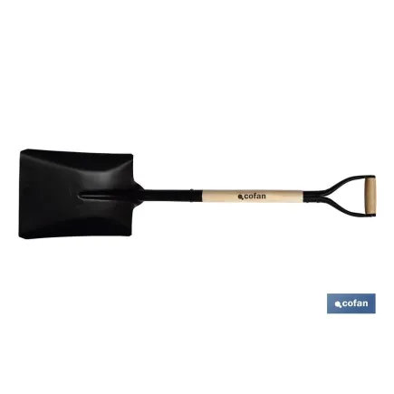 PALA CUADRADA 340mm MANGO MADERA CERRADO